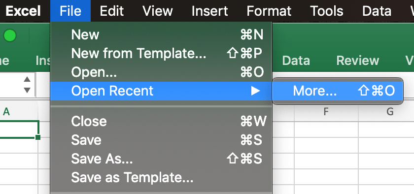 manage auto recover excel for mac