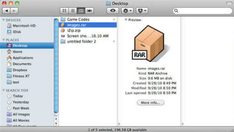 less mac os x for archive utility